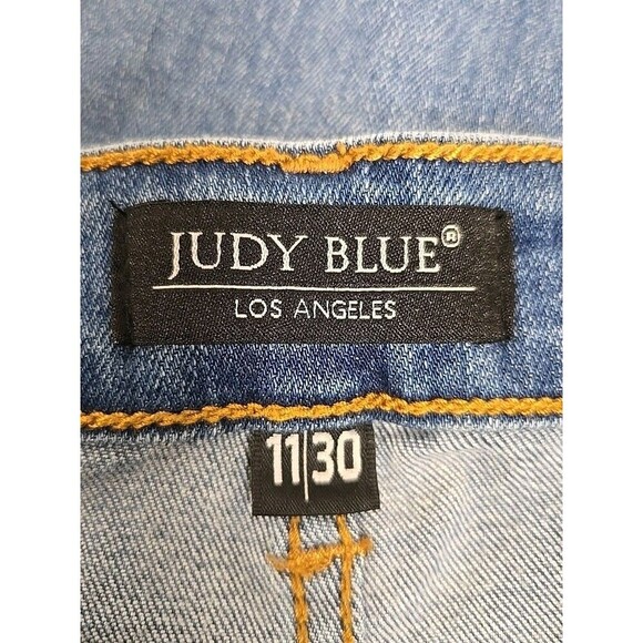 Judy Blue Skinny Fit High Rise Jeans Distressed Stretch Blue Women’s Size 11/30 - Picture 3 of 9